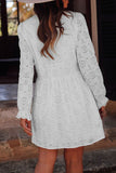 Casual Hook Flower Buttons V Neck A Line Dresses