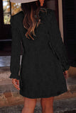 Casual Hook Flower Buttons V Neck A Line Dresses