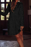 Casual Hook Flower Buttons V Neck A Line Dresses