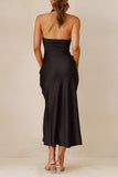 Sexy Slit Ruched Halter Long Dresses(3 Colors)