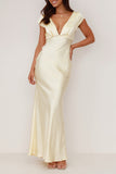 Sexy Backless V Neck Long Dresses(3 Colors)