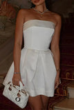 Sexy Ruched Zipper Strapless Strapless Dresses