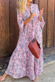 Sweet Print Patchwork O Neck A Line Dresses