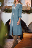 Casual Simplicity Solid Patchwork O Neck Shirt Dress Dresses