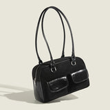 Casual Vintage Solid Pocket Zipper Bags