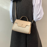 Casual Simplicity Solid Patchwork Weave Bags(4 Colors)