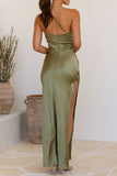 Sexy Slit Adjustable Sloping Shoulder Long Dresses(3 Colors)