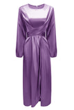 Fashion Celebrities Solid Patchwork O Neck A Line Dresses(6 Colors)