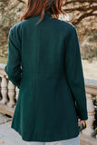 Casual Solid Buckle Square Collar Outerwear