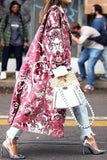 Street Print Patchwork Turndown Collar Outerwear
