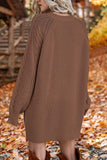Elegant Solid Hollowed Out O Neck Long Sleeve Dresses(12 Colors)