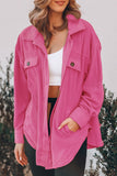 Casual Solid Pocket Turndown Collar Tops(9 Colors)