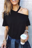 dasiuip Casual Dew Shoulder T-shirt