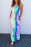 dasiuip Tie-dye Printed Multicolor Maxi Dress